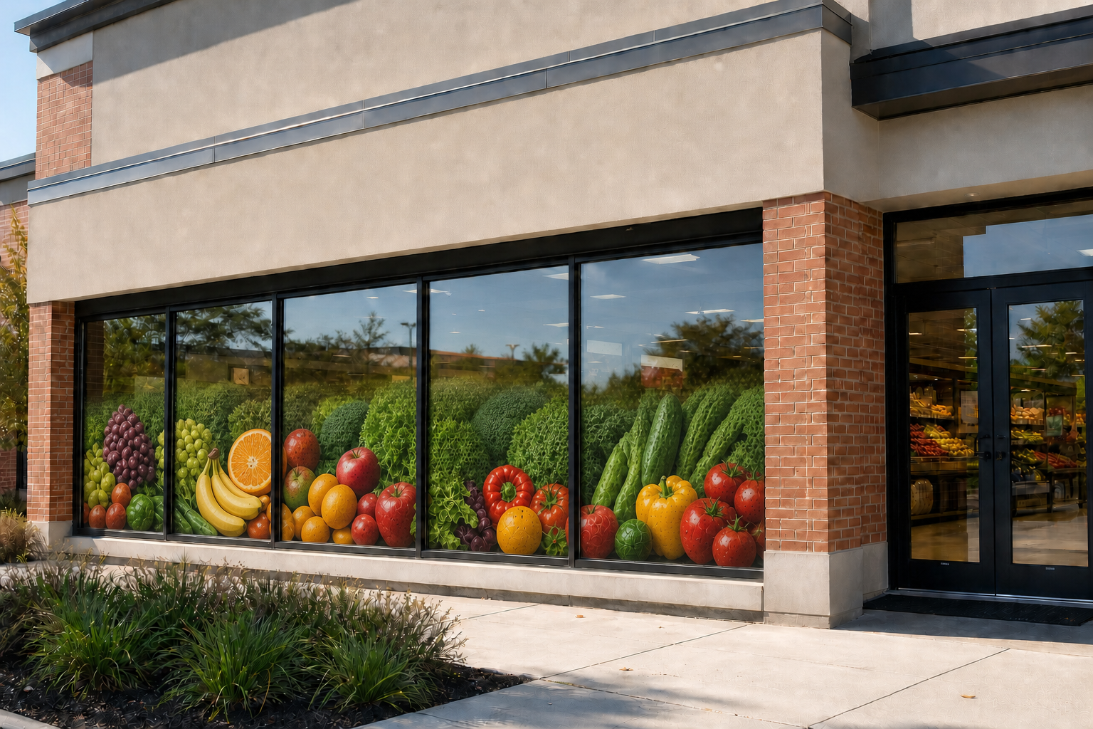 Realistic Grocery Storefront with Produce Window Graphics-2