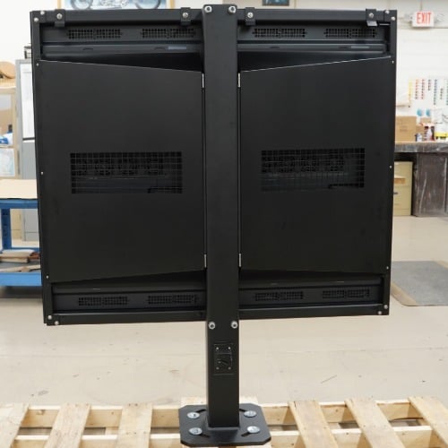 Howard Company DT-ECO drive-thru menu board system — heavy-gauge structural steel with industrial powder-coat finish, engineered and manufactured in-house in Brookfield, Wisconsin
