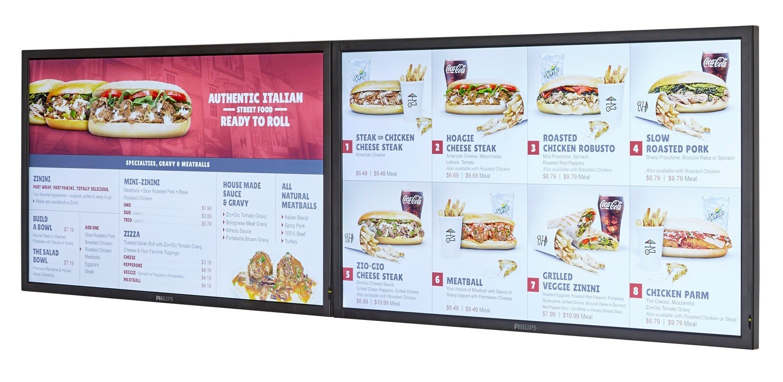 Indoor Digital 2-screen menu board