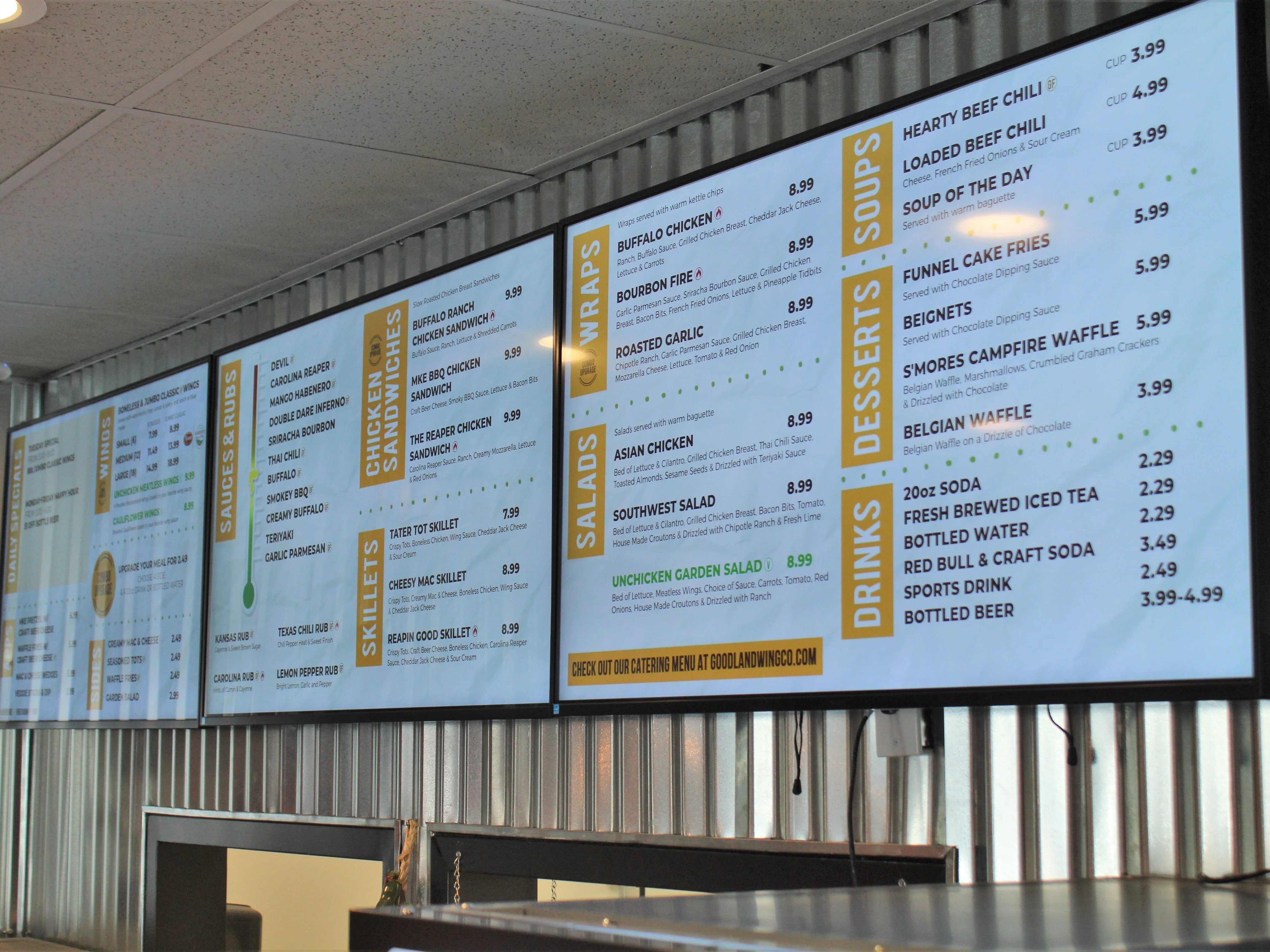 Indoor Digital Menu Board Goodland Wing 4,608 x 3,456