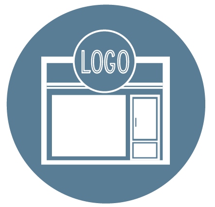 Storefront building icon for channel letter signage