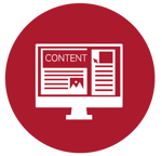 RED CONTENT CREATION ICON