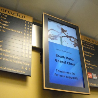 Notre Dame hybrid menu board