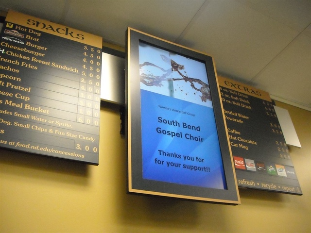 Notre Dame Digital menu board sat JACC0322110251 640x480