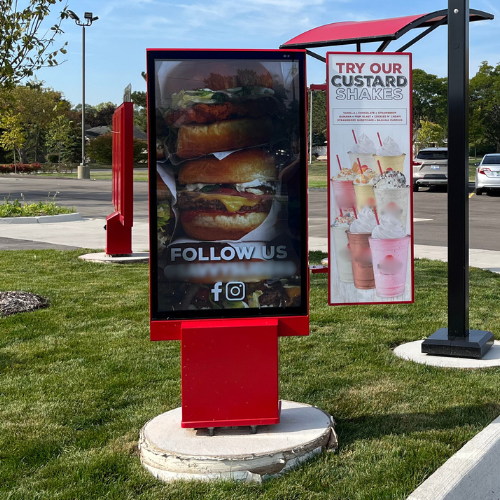 The Howard Company Presell or Preview boards help keep drive-thru lanes moving efficiently. The Howard Company Presell or Preview boards help keep drive-thru lanes moving efficiently.