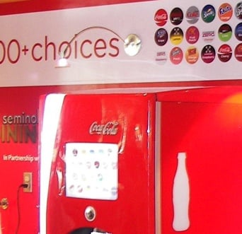 Coke Freestyle machine with menu boards