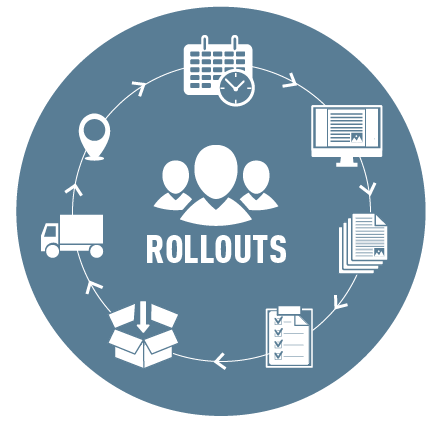 BLUE ROLLOUTS ICON BLUE ROLLOUTS ICON