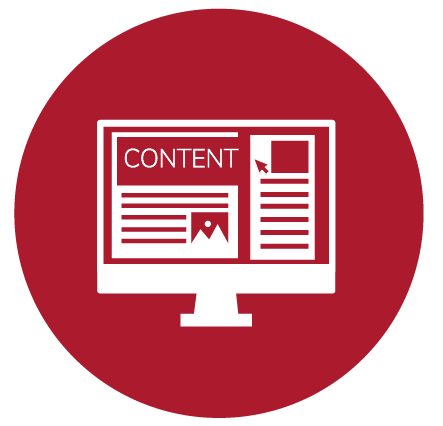 RED CONTENT CREATION ICON RED CONTENT CREATION ICON