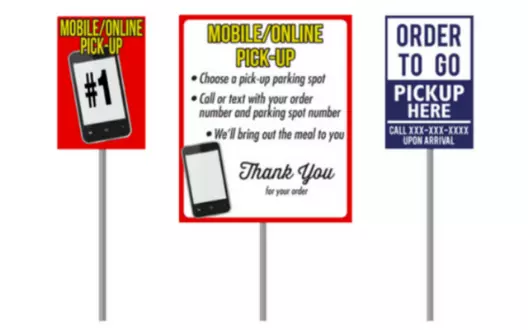Curbside Pickup Stall Parking Signs